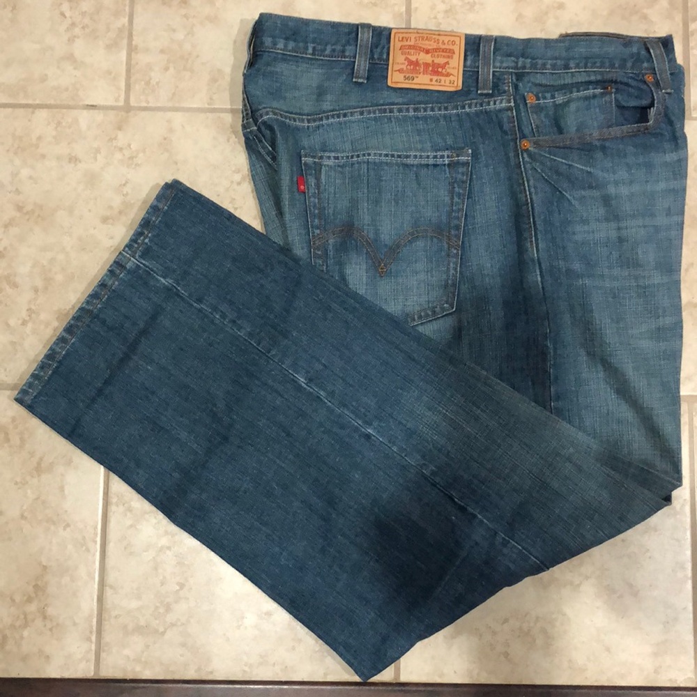 New-Levi Strauss- Men’s 569 Blue Denim Jeans-42x32